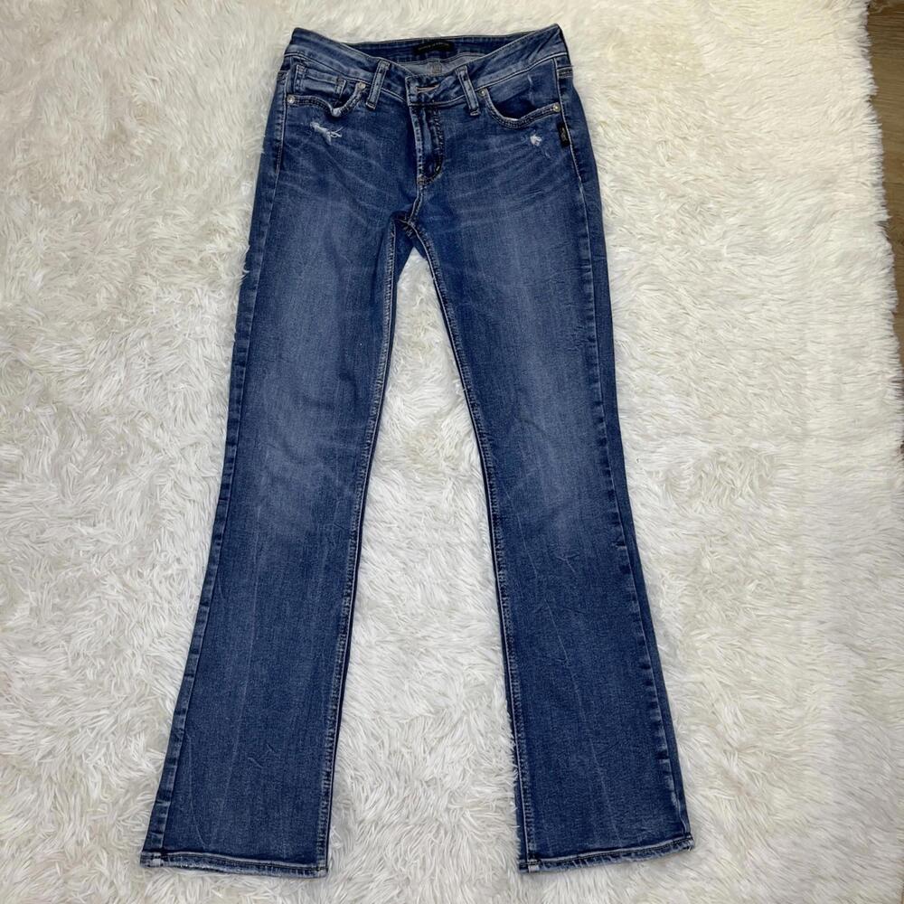 Silver Jeans Women’s Elyse Slim Boot Pants 27x29.5 Blue Denim Jeans SLD